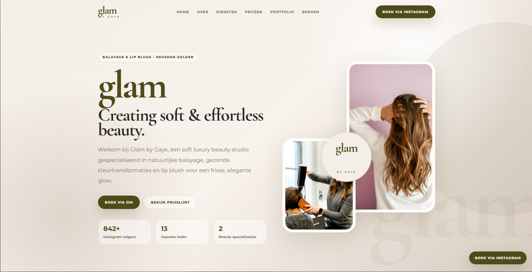 Glam By Gaye website preview