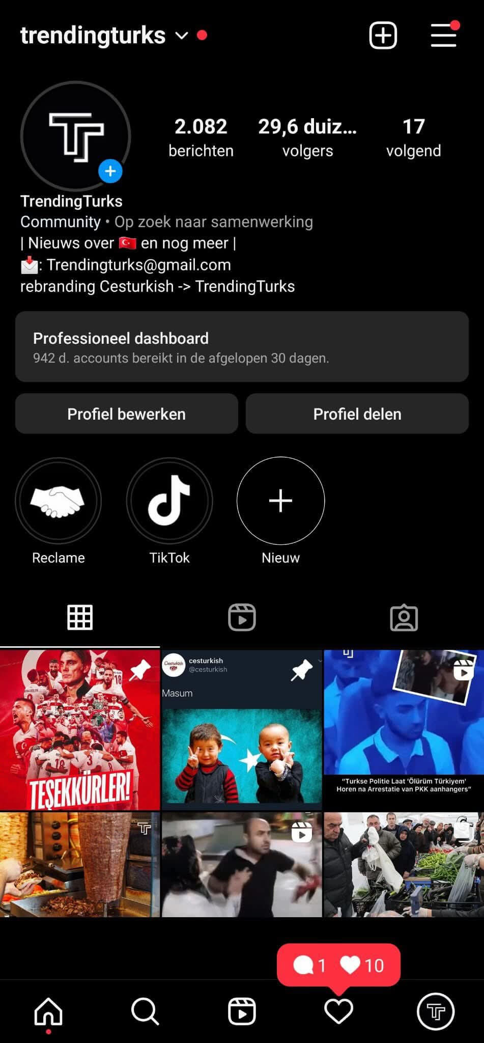 TrendingTurks bereikte accounts